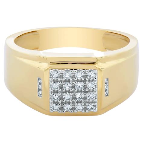 10k Yellow Gold Classic Mens Diamond Ring For Sale At 1stdibs Rado