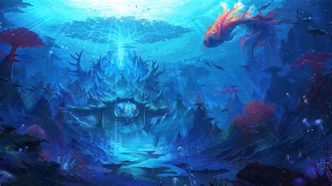 Underwater Fantasy Scenery Digital Art K Pc Hd Wallpaper Rare