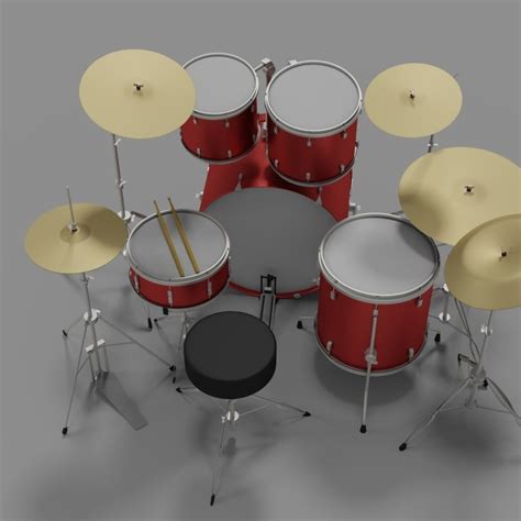 3d Model Of A Drum Kit Cgtrader