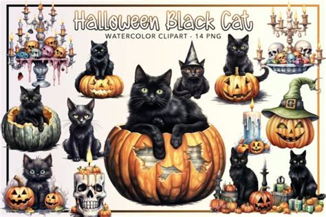 Halloween Black Cat Sublimation Bundle Graphic By DS Art Creative Fabrica