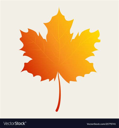 Autumn leaf in gradient color Royalty Free Vector Image