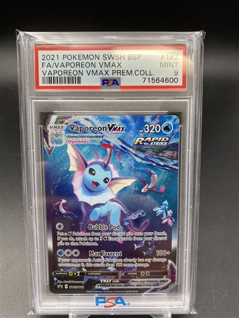 Mavin Pokemon SWSH BSP Vaporeon VMAX Premium Collection PSA 9