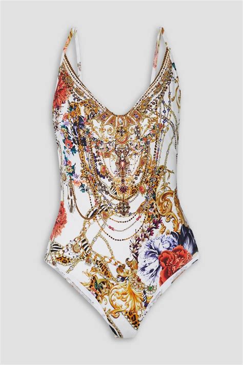 Camilla Reign Supreme Crystal Embellished Printed Underwired Swimsuit