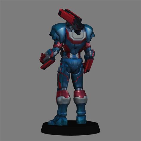 Descargar Archivo STL Iron Patriot V2 Avengers Endgame Low Poly 3d