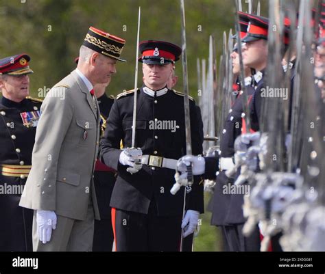 The Head Of The French Army General D Armee Pierre Schill Inspects The