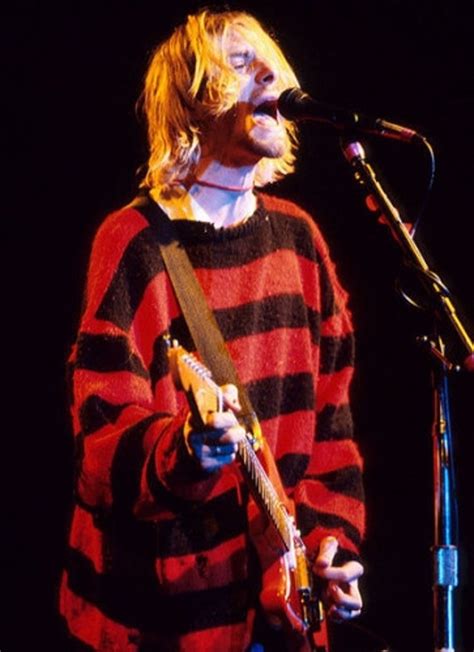 S Kurt Cobain Striped Sweater Red And Black Knit