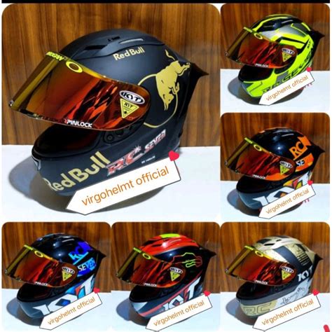 Jual Helm Full Face Kyt Rc Seven Paket Ganteng Motif Visor Iridium