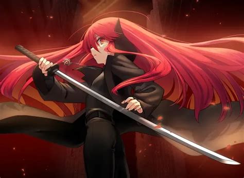 Linda Garota De Anime Shakugan No Shana Longos Cabelos Ruivos E