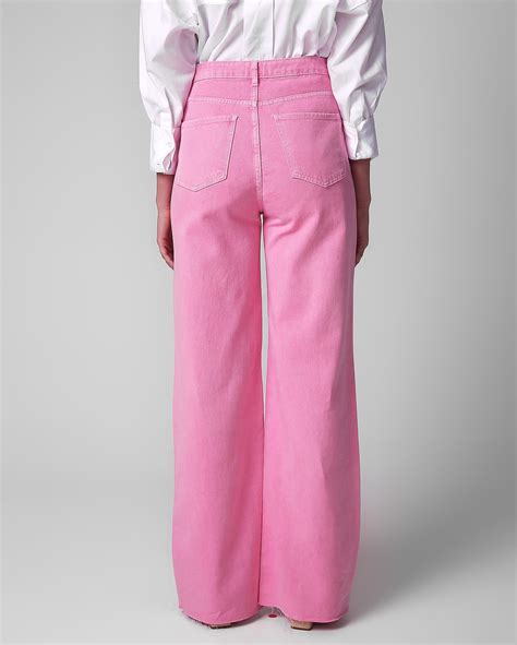 Riachuelo Calça jeans color feminina wide leg rosa AK by Riachuelo