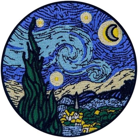 Amazon Wikineon Iron On Embroidered Patch Van Gogh Starry Night