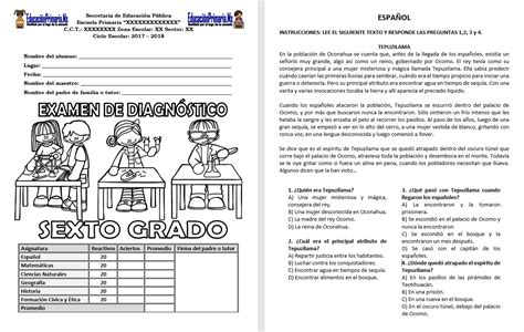 Examen De Ciencias Naturales Sexto Grado Contestado 6 Exam