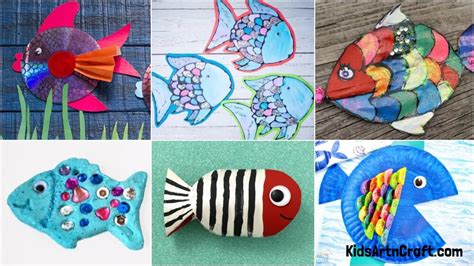 Handmade Glitter Paper Fish Craft Ideas Kids Art And Craft