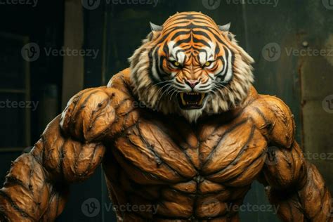 Ferocious Bodybuilding Tiger Generate Ai 28840057 Stock Photo At Vecteezy