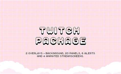 Cute Full Twitch Package 8bit Pixel Art Peaches And Tangerines Animated