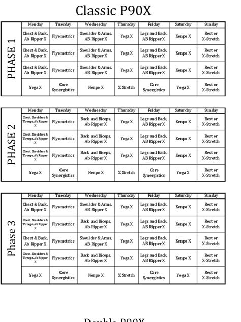 P90x Calendar Alternate Pdf Shoulder Limbs Anatomy