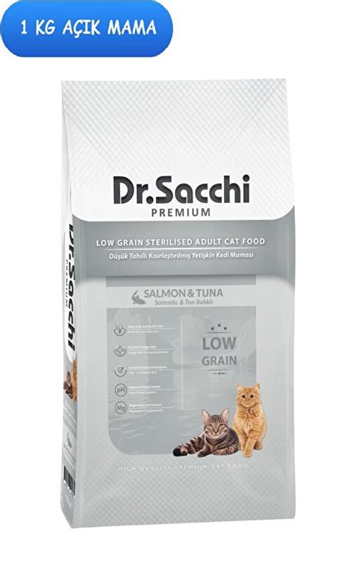 Dr Sacchi Premium Düşük Tahıllı Sterilised Somonlu Kısır Kedi Maması 1