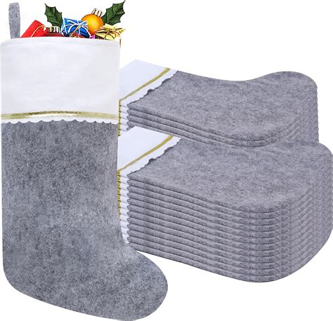 Amazon Tokforty 24 Pack Felt Christmas Stockings 19 Inches Grey