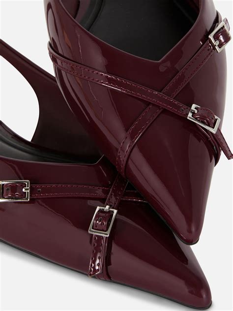 Scarpe A Punta Aperte Sul Tallone Comode Bordeaux Donna Primark