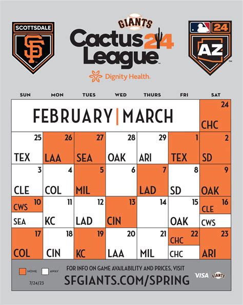 San Francisco Giants Printable Schedule