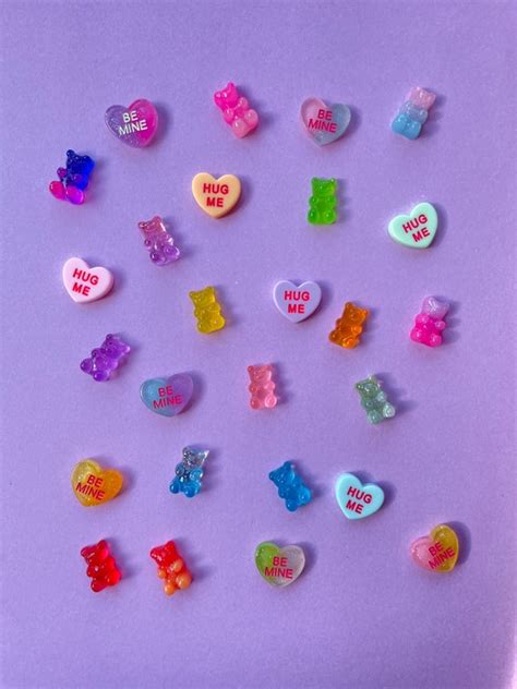 Funky Y K Jibbitz Crocs Shoe Charms Gummy Bears Lovehearts Etsy Uk