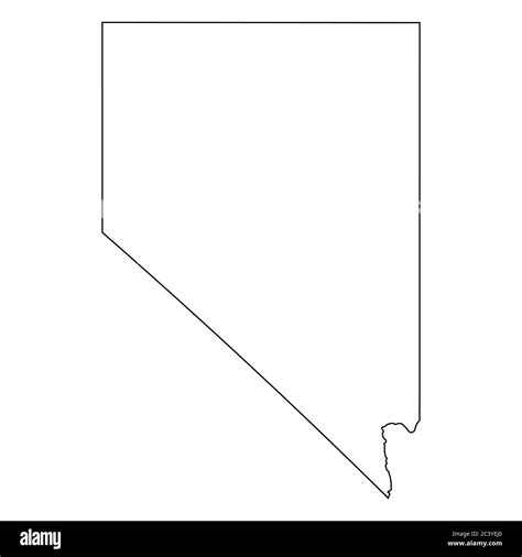 Nevada Nv State Maps Black Outline Map Isolated On A White Background Eps Vector Stock Vector