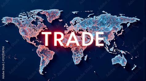 global trade network world map glowing connections international