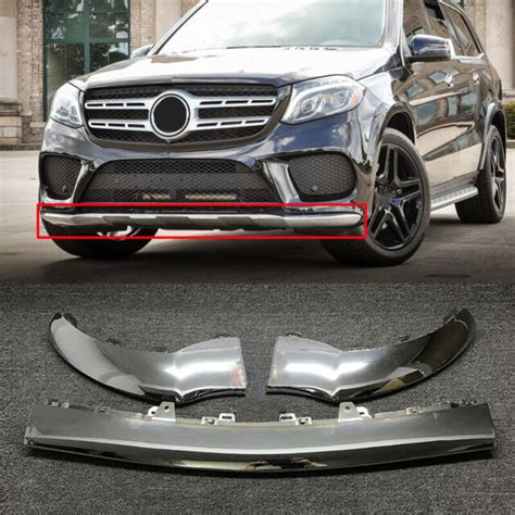 3Pc Front Bumper Chrome Trim Molding Fit For Mercedes Benz GLE350