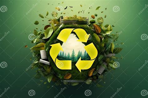 Green Recycling Symbol Green Recycling Concept Bio Ecology The Environment Stock