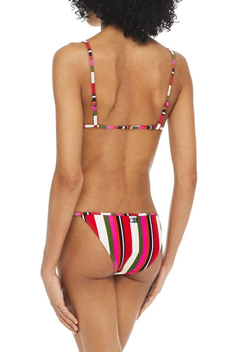 Solid Striped The Lulu Striped Triangle Bikini Top Sale Up To