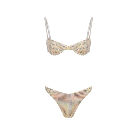 Hologram Underwired Balconette Bikini Set Worn Once Gem