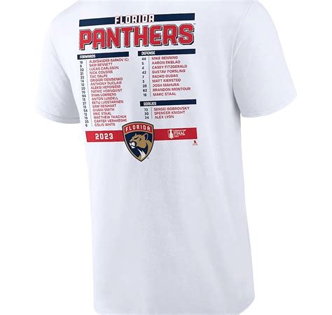 Florida Panthers Fanatics Branded 2023 Stanley Cup Final Roster T Shirt