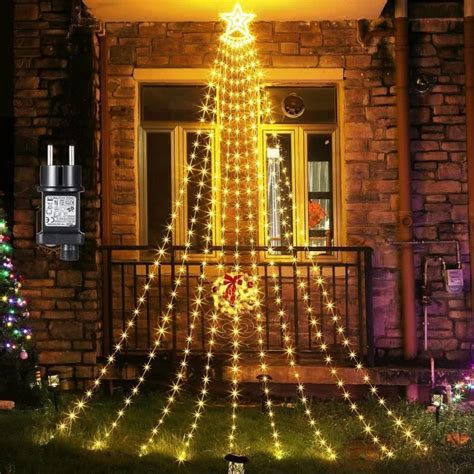 349 Led Guirlande Lumineuse Sapin De Noël Avec Etoile Ip65 Etanche