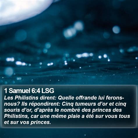 Samuel Lsg Les Philistins Dirent Quelle Offrande Lui