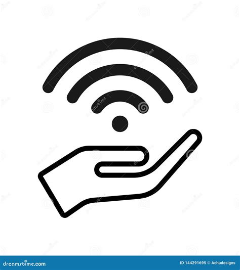 Mano E Icono Libre Del Wifi Ilustración del Vector Ilustración de