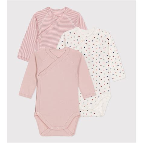 Er Pack Wickelbodys Mit Langen Rmeln Rosa Beige Petit Bateau La Redoute