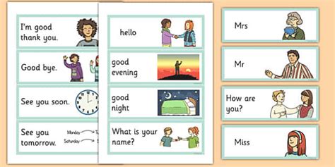 Greetings Flashcards English English Greetings Flashcards