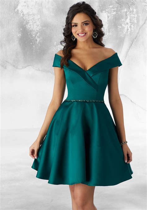 Satin Party Dress With Beading Morilee