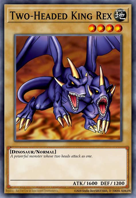 Two Headed King Rex Yu Gi Oh Card Database Ygoprodeck