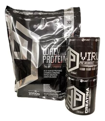 Kit Whey Kg Creatina Pr Treino Planet Pharma Parcelamento Sem