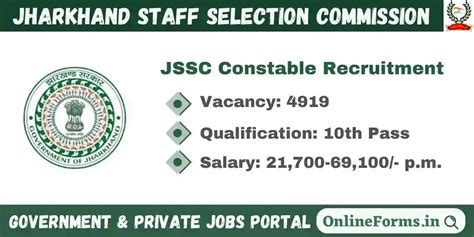 Jharkhand Constable Recruitment Apply For Vacancies New Job