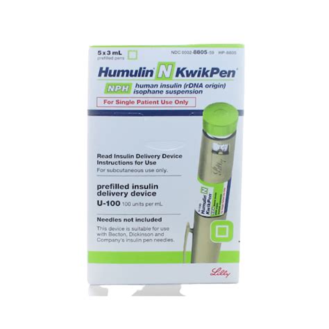 Humulin N Kwikpen Insulin Human Rdna 100iu Ml Suspension For Sc