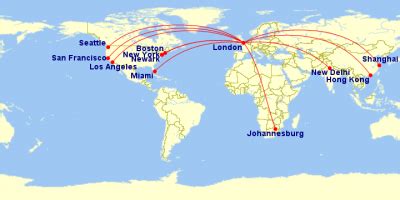 Virgin Atlantic Airways Worldwide Route Maps And Fleet Types