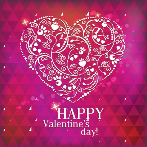 Greeting Card Valentine S Day Stock Vector Illustration Of Abstract