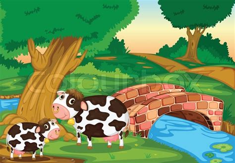 Two cows | Stock vector | Colourbox