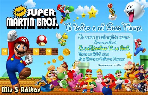 Invitaci N Virtual De Mario Bross Tarjeti Dise Os Invitaciones