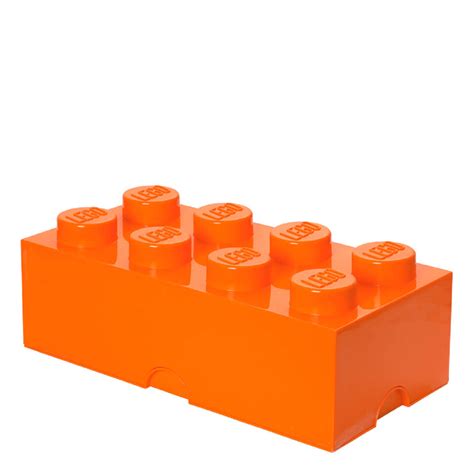 Lego Storage Brick 8 Bright Orange Iwoot