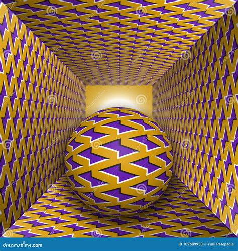 Optical Motion Illusion Illustration A Sphere Are Moving Through