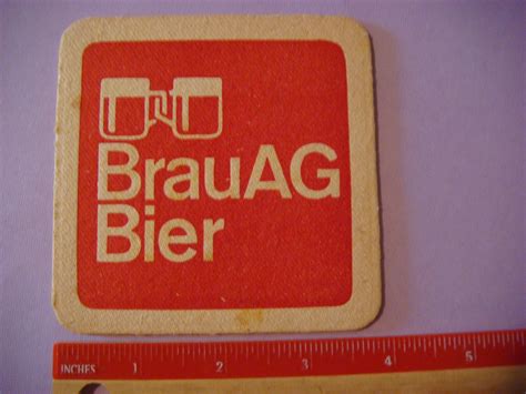 Vintage Beer Coaster Brau Union Austria Ag Bbag Linz Austria