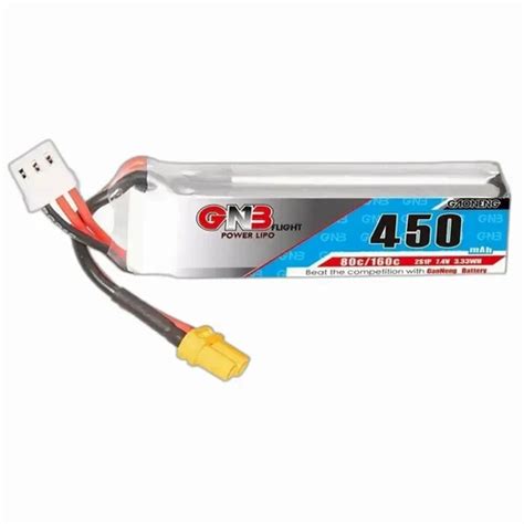 GAONENG GNB 450MAH 2S 7 4V 80C Long Type XT30 LiPo Battery Battery