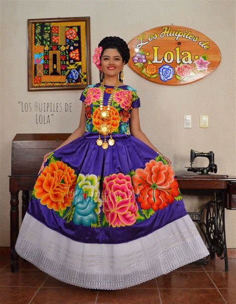 Traje Tejido A Mano En Crep Morado Traje De Tehuana Vestidos De